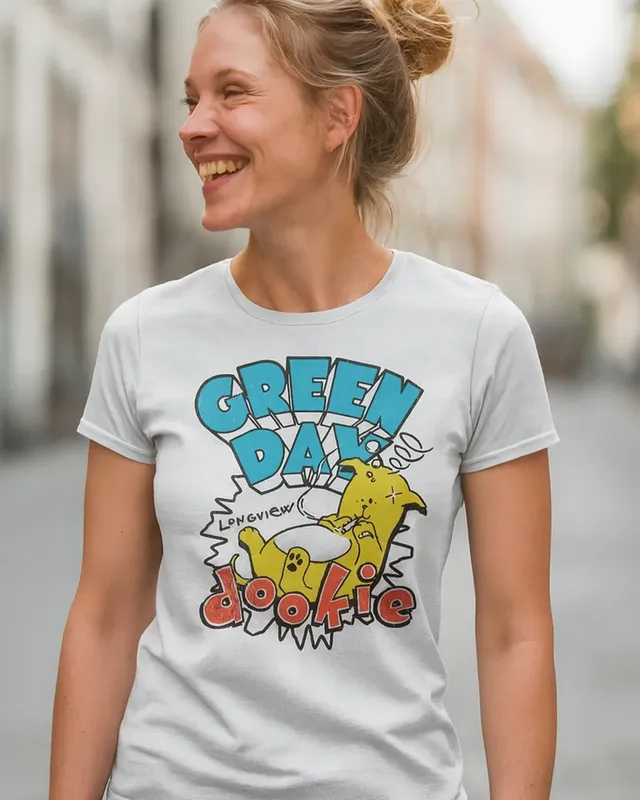 Green Day Longview Dookie T-shirt dam i vit