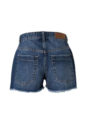 Shorts för dam med repningar – mid deep blue washed