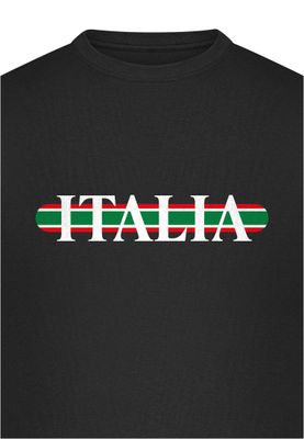 T-shirt i bomullsjersey med italia Stripes – svart