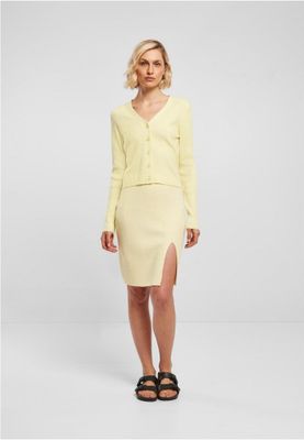 Ladies Short Rib Knit Cardigan