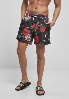 Black rose aop swimming shorts