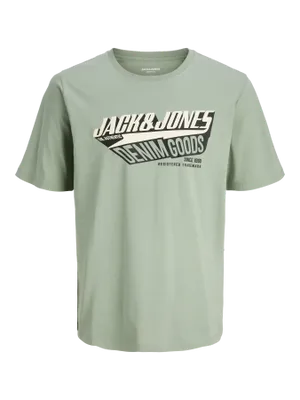 Ljusgrön T-shirt med tryck herr plus size – Jack & Jones