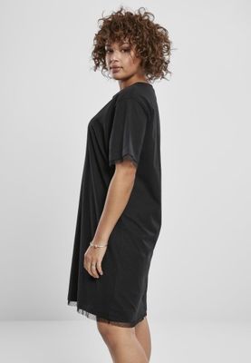 T-shirt kjole med blonder dame