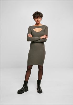 Ribbed dress with long sleeves