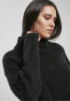 Feather sweater with a high neck