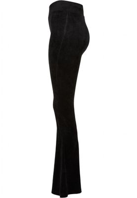 High Waist Rib Velvet Flared Leggings