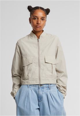 Kvinnors Kort Crinkle Nylon Jacka