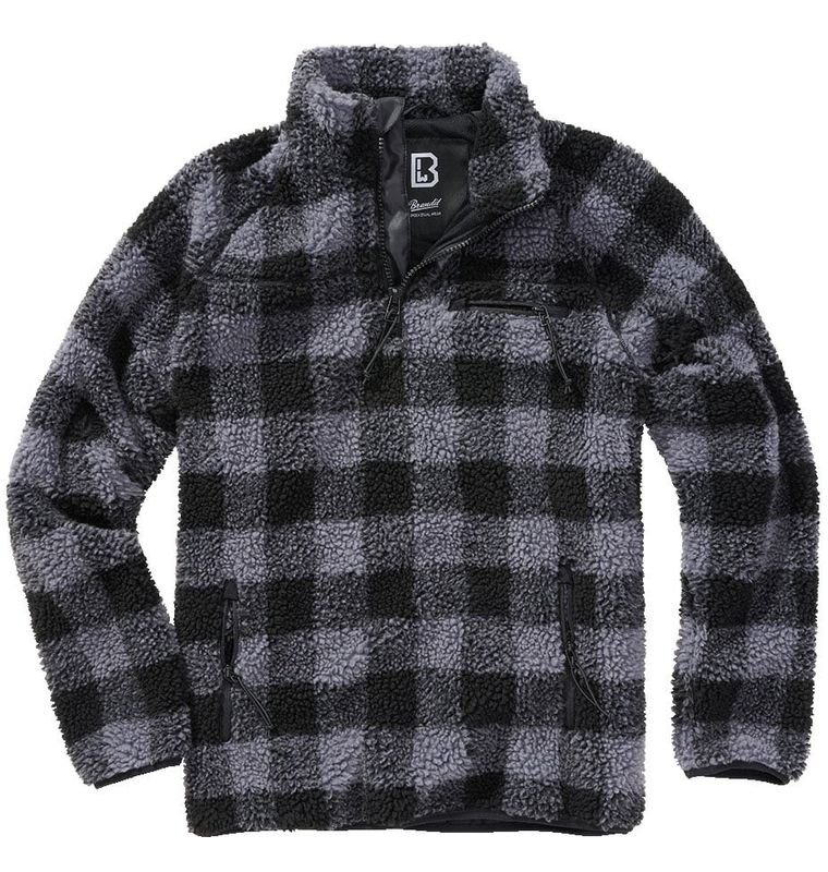 Lumberjacka teddyfleece pullover gray/black - men
