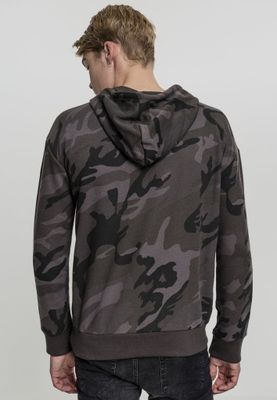 Camo-hættetrøje med høj hals