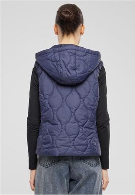 Women's lightweight quilted vest with hood