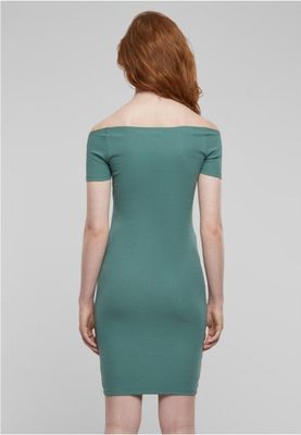 Ladies Off Shoulder Rib Dress