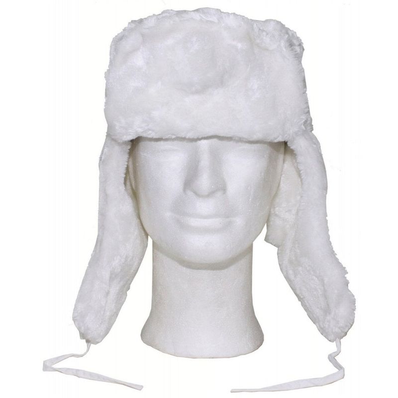 White fur hat ushanka