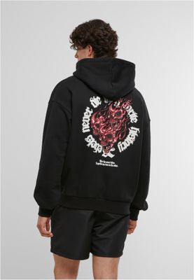 Logotyp bröst, stor grafik rygg MJG Heavy Oversized Hoody Logotyp Bröst – svart