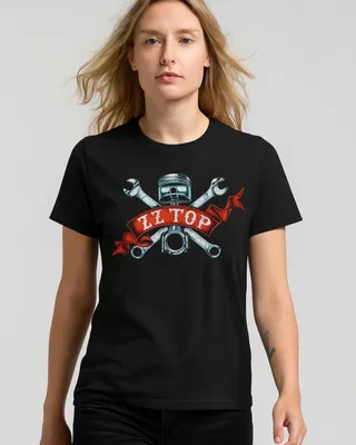 ZZ Top Piston Flag T-shirt dam i svart