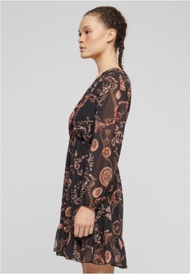 Chiffonkjole med dekorativt print
