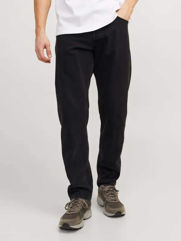 Svarta relaxed fit jeans herr - CHRIS