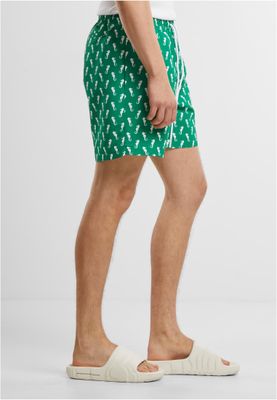 Pattern Swim Shorts Bright Green Seahorse