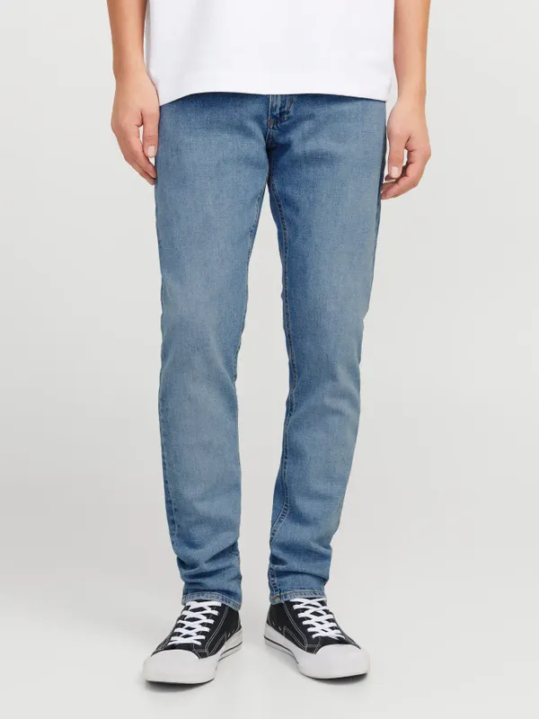 Ljusblå slim fit jeans med stretch - GLENN