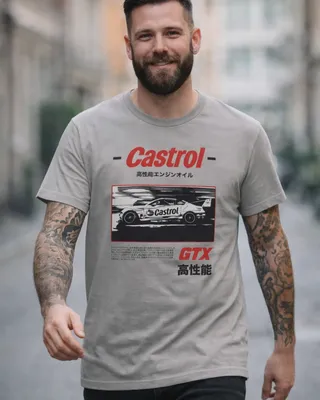 Castrol Retro B&W Racing T-shirt i stormgrey