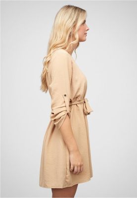 Beige Turn-Up Dress