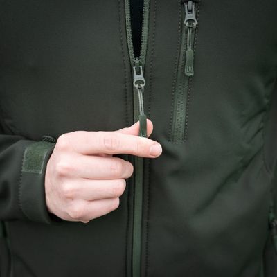 Green softshell jacket for men