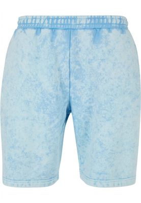 Light blue batik patterned terry shorts