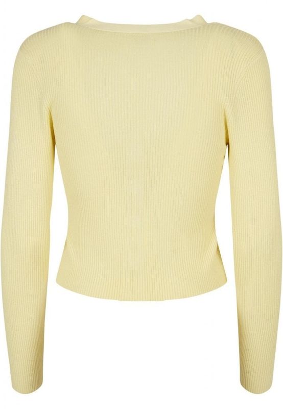 Ladies Short Rib Knit Cardigan