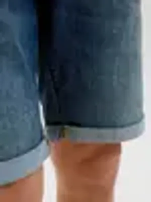 Fox Denim Shorts Normal Passform Blå Medelhög Midja