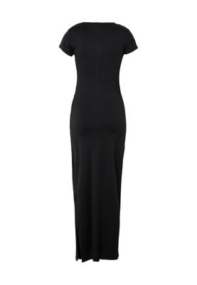 Klänning för dam med snitt slits – svart