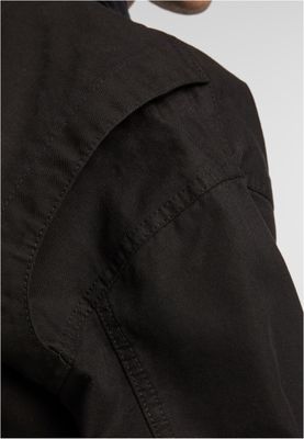 Vita tryckta knappar, två bröstfickor Mens Workwear Cotton Jacket Jacka för herr – svart