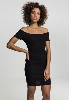 Ladies Off Shoulder Rib Dress