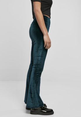 Støvlestrikkede leggings i fløjl med høj talje