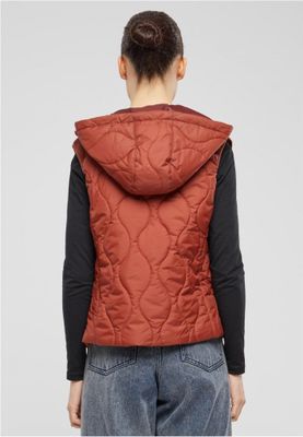 Women's lightweight quilted vest with hood