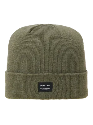 Olivgrön ribbstickad mössa Jack & Jones