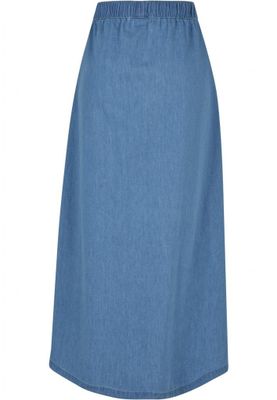 Long thin denim skirt