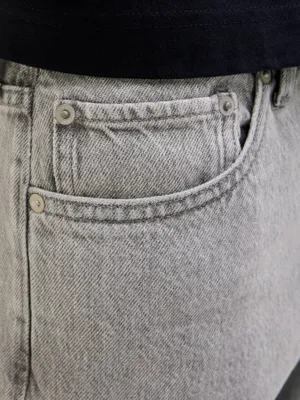 Grå baggy jeansshorts herr