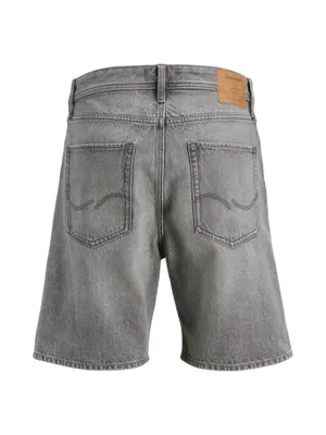 Grå stenstvättade jeansshorts - loose fit