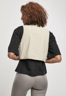 Beige short vest lady