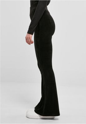 High Waist Rib Velvet Flared Leggings