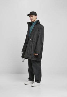 Knee-length black jacket men