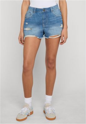 Shorts för dam med slitna – light blue washed (variant)