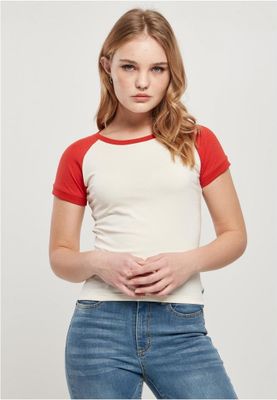 Ladies Organic Stretch Short Retro Baseball Tee