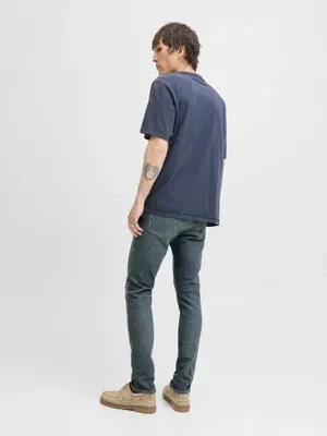 Mörka stentvättade slim fit jeans - GLENN