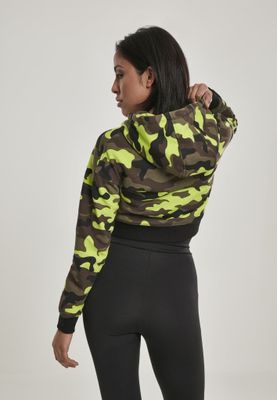 Talje kort camo hættetrøje damer