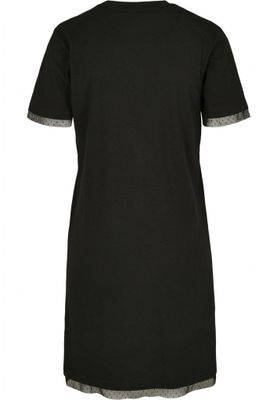 T-shirt kjole med blonder dame