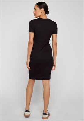 Ribbad t-shirtklänning för dam – svart