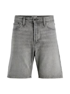 Grå stenstvättade jeansshorts - loose fit