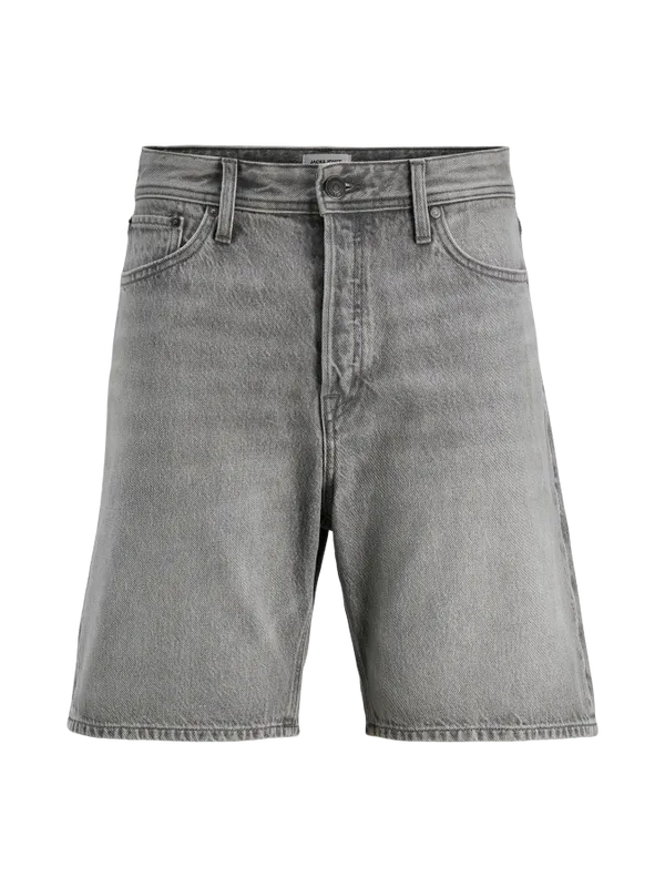Grå stenstvättade jeansshorts - loose fit