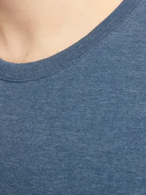 Denimblå plus size T-shirt herr med broderi – Jack & Jones