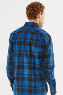 Blue herringbone flannel shirt men